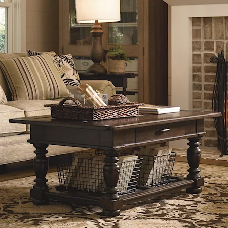 Coffee Table with Basket Storage